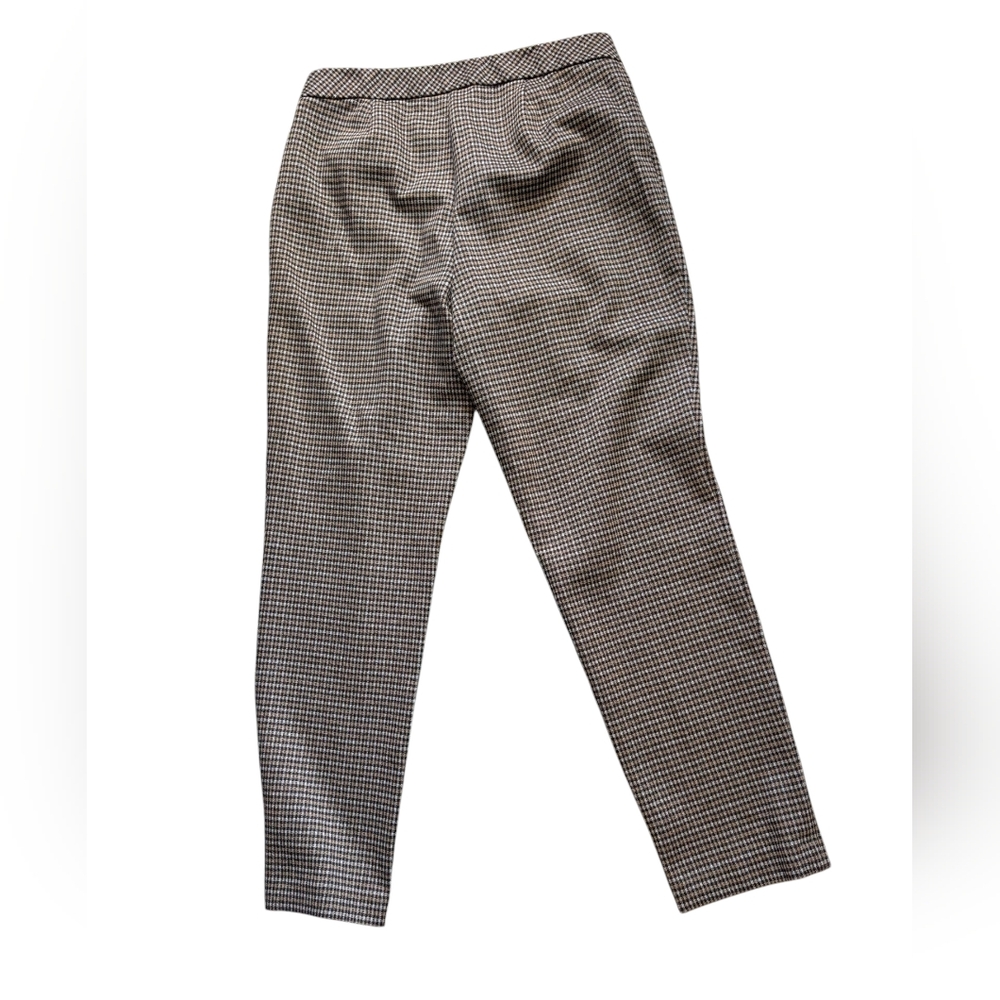 J. Jill Ponte Women's Black and Tan Checkered Slim Leg Pants NWT Size Medium - Picture 2 of 6